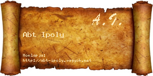 Abt Ipoly névjegykártya